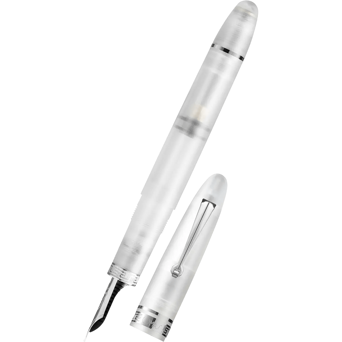 Omas Ogiva Fountain Pen - Frosted Demonstrator - Silver Trim - 14K Nib - Pen Boutique Ltd