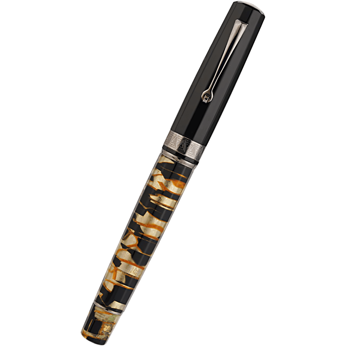 Omas Paragon Fountain Pen - Black Lucen - Silver Trim - Pen Boutique Ltd