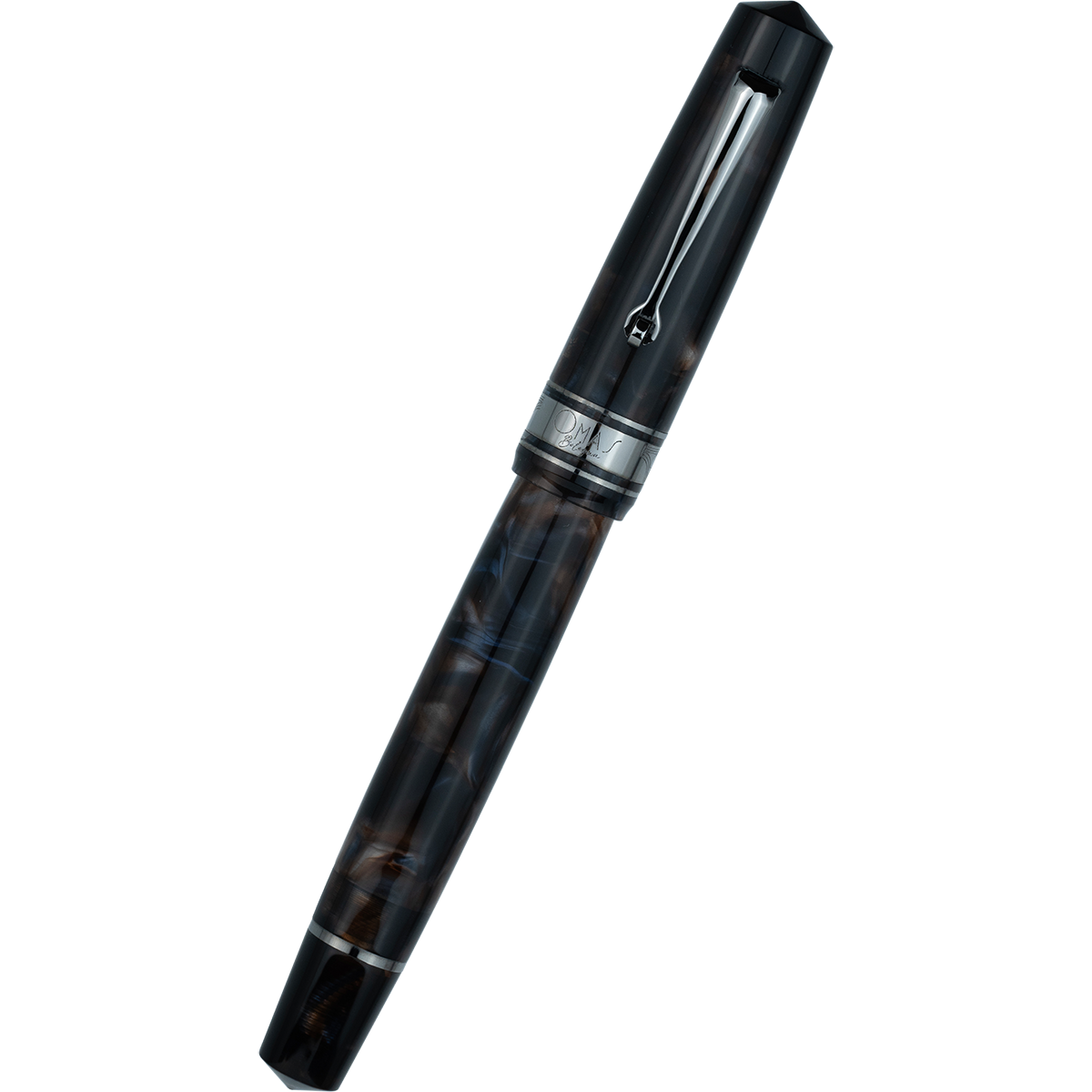 Omas Bologna Fountain Pen - Galassia - Black Trim-Pen Boutique Ltd