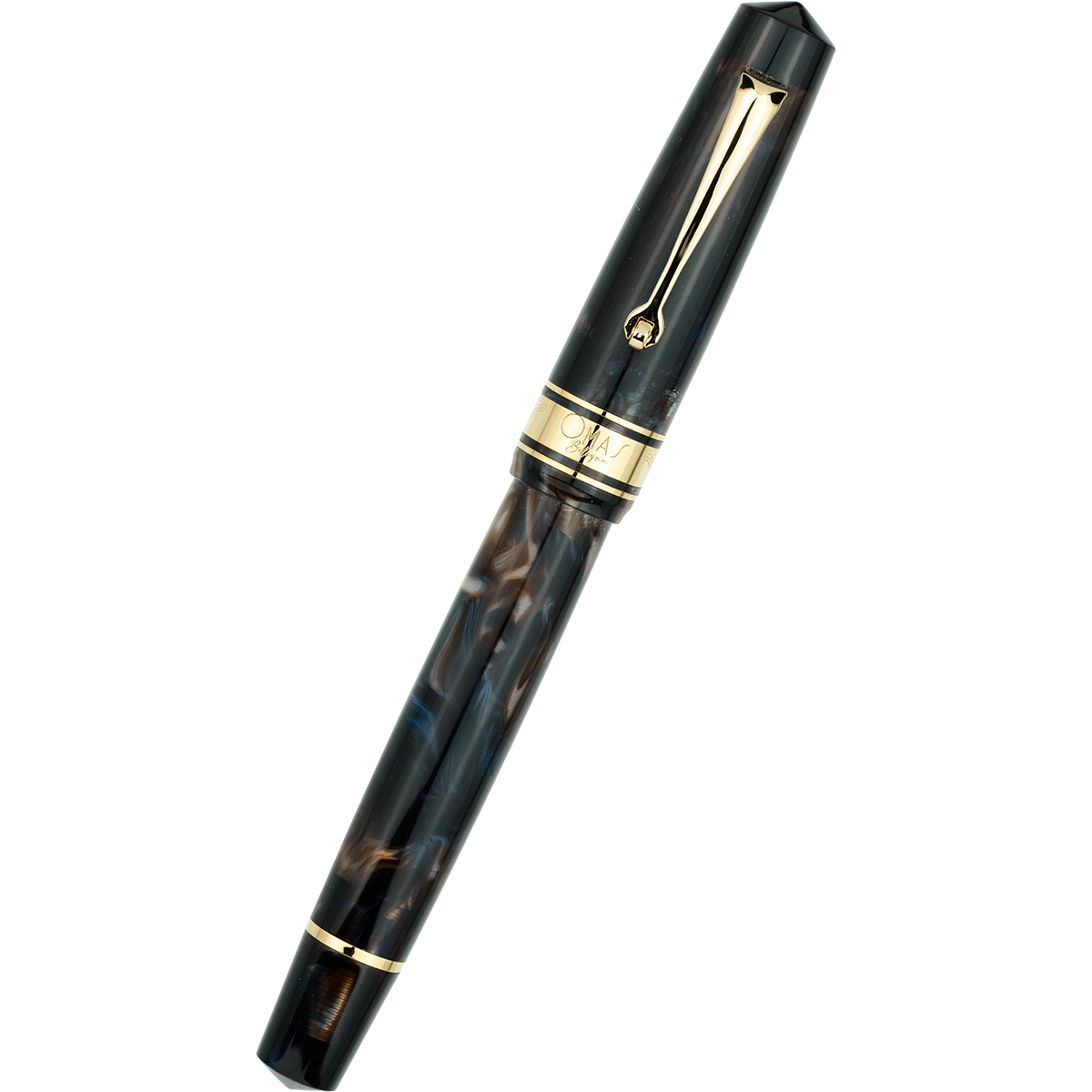 Omas Bologna Fountain Pen - Galassia - Gold Trim-Pen Boutique Ltd