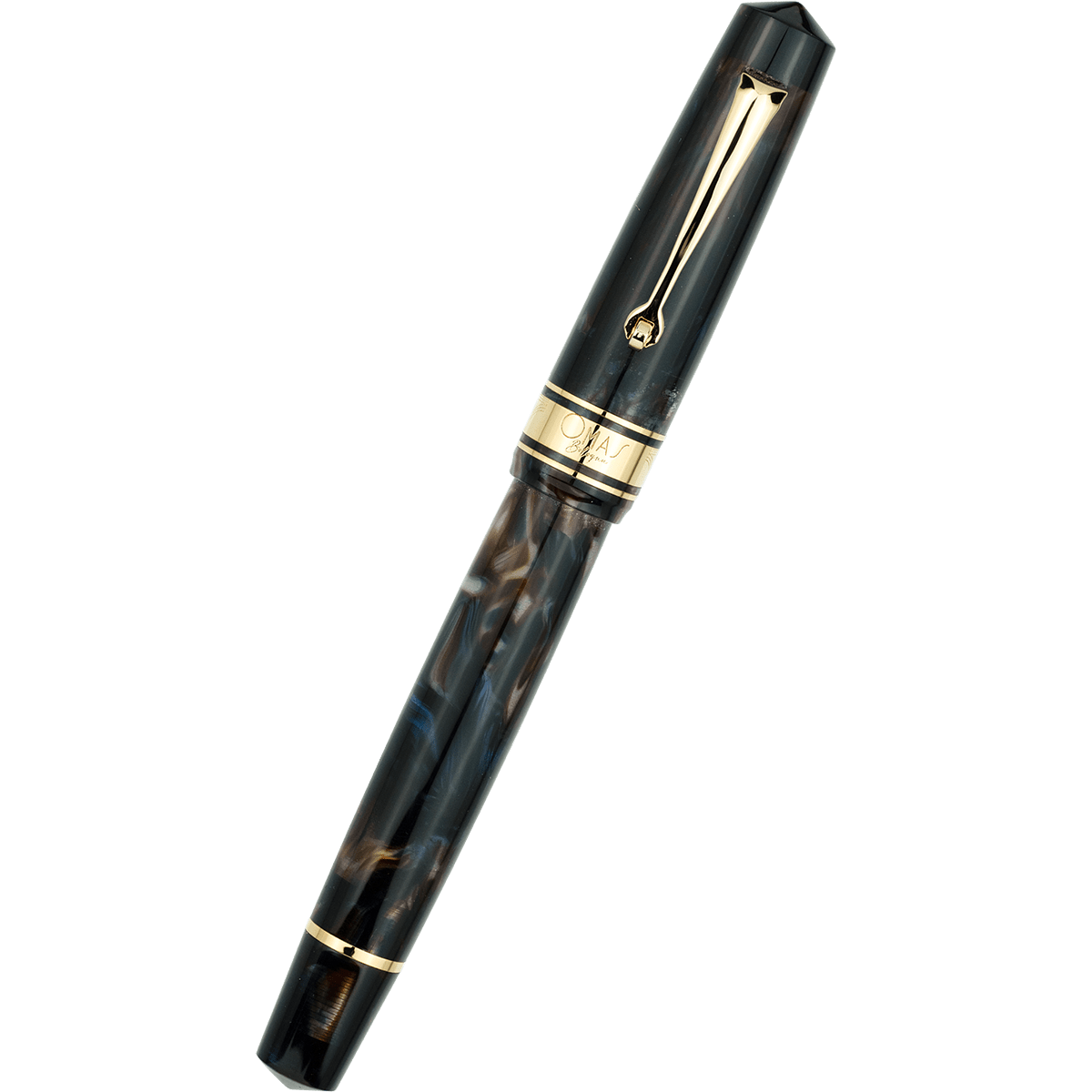 Omas Bologna Fountain Pen - Galassia - Gold Trim - Pen Boutique Ltd