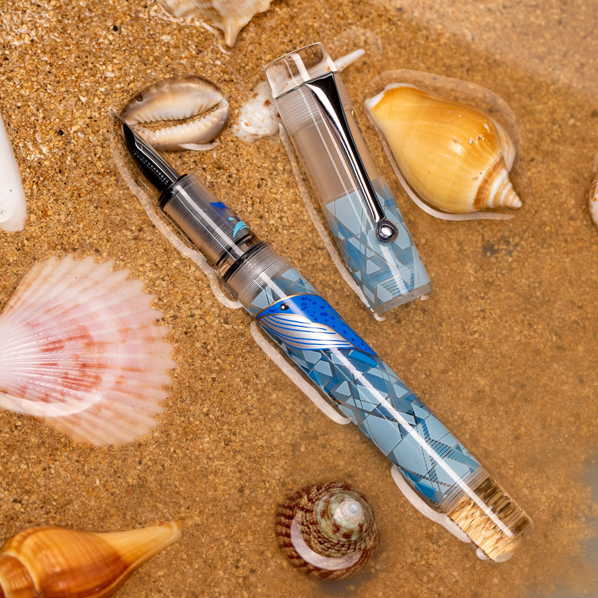 Opus 88 Demo Fountain Pen - Ocean - Blue Whale (Limited Edition)-Pen Boutique Ltd
