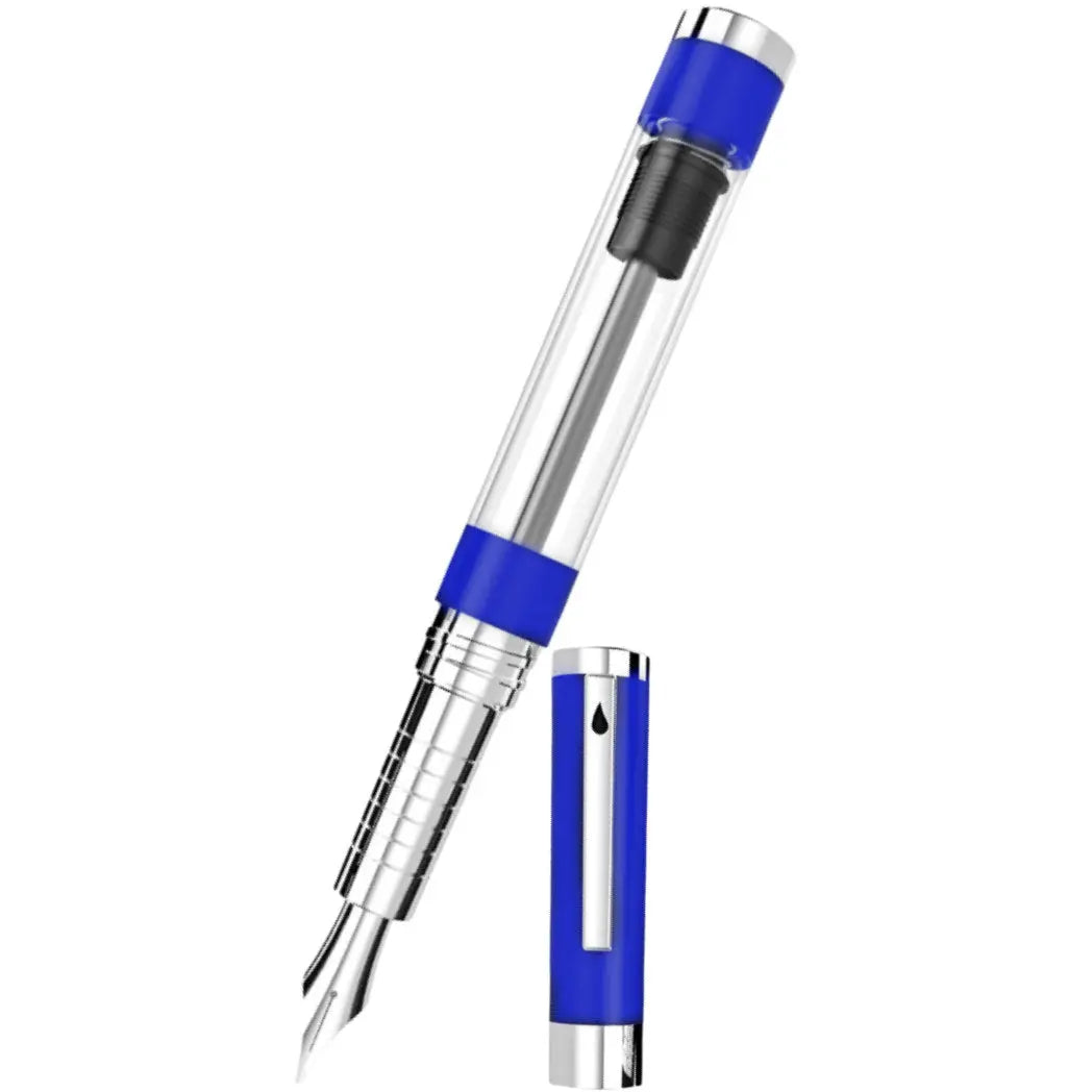 (Outlet) Diplomat Nexus Demo Fountain Pen - Blue - Chrome Trim (Limited Edition)-Pen Boutique Ltd