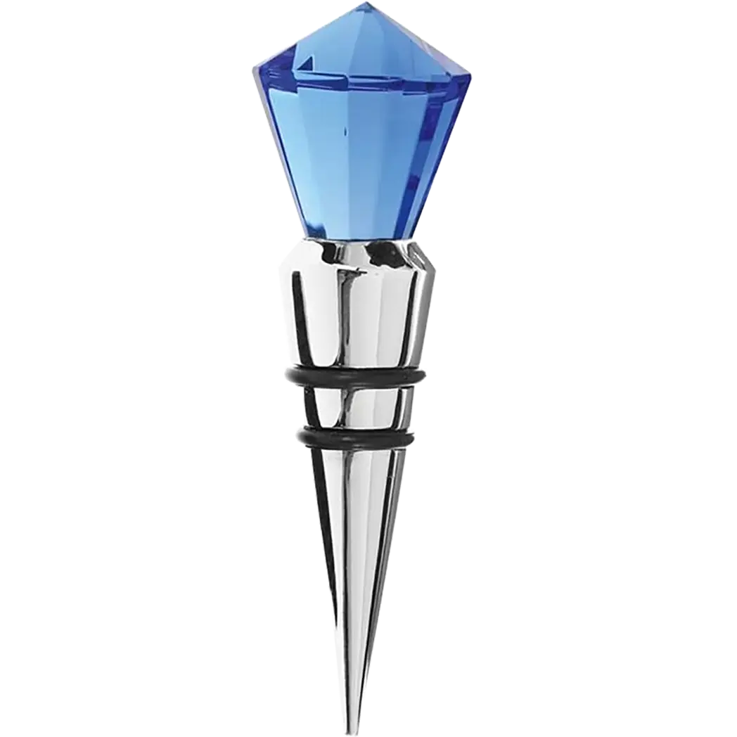 PBL Diamond Glass Blue Bottlestopper-Pen Boutique Ltd