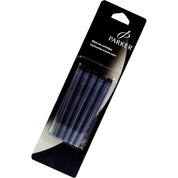 Parker Fountain Pen Ink Cartridges - Permanent Black (5 per pack)-Pen Boutique Ltd