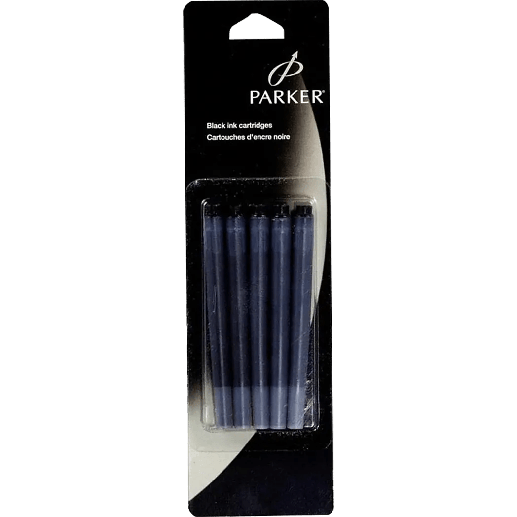 Parker Fountain Pen Ink Cartridges - Permanent Black (5 per pack) - Pen Boutique Ltd