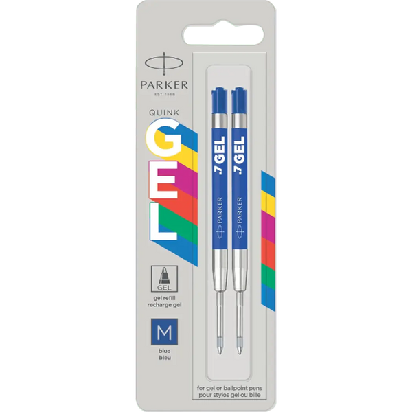 Parker Gel Ballpoint Refills - Blue - Medium (2 per pack)-Pen Boutique Ltd