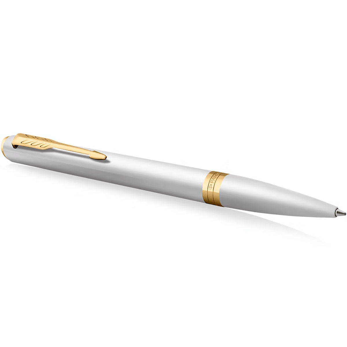 Parker Meridian Ballpoint Pen - Chrome - Gold Trim-Pen Boutique Ltd