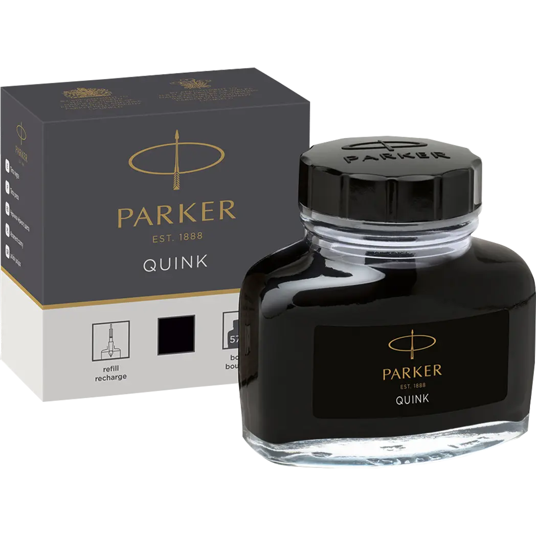 Parker Quink Permanent Black - 57ml Bottled Ink-Pen Boutique Ltd