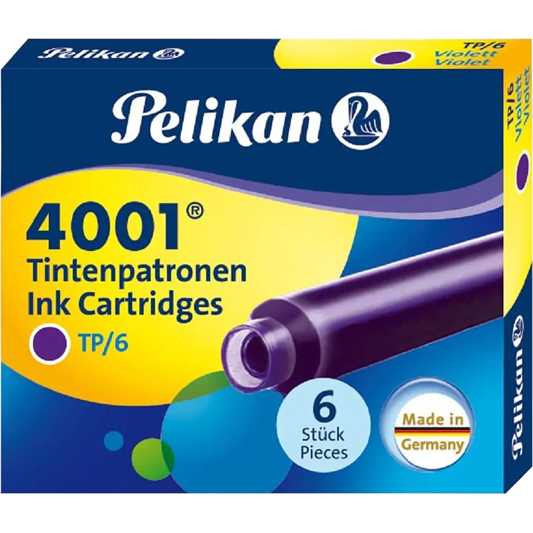 Pelikan 4001 Ink Cartridges - TP6 Violet - Short-Pen Boutique Ltd