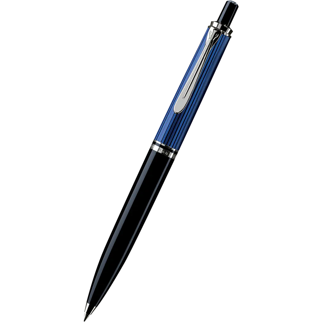 Pelikan Souveran Ballpoint Pen - K405 Black & Blue Stripe-Pen Boutique Ltd