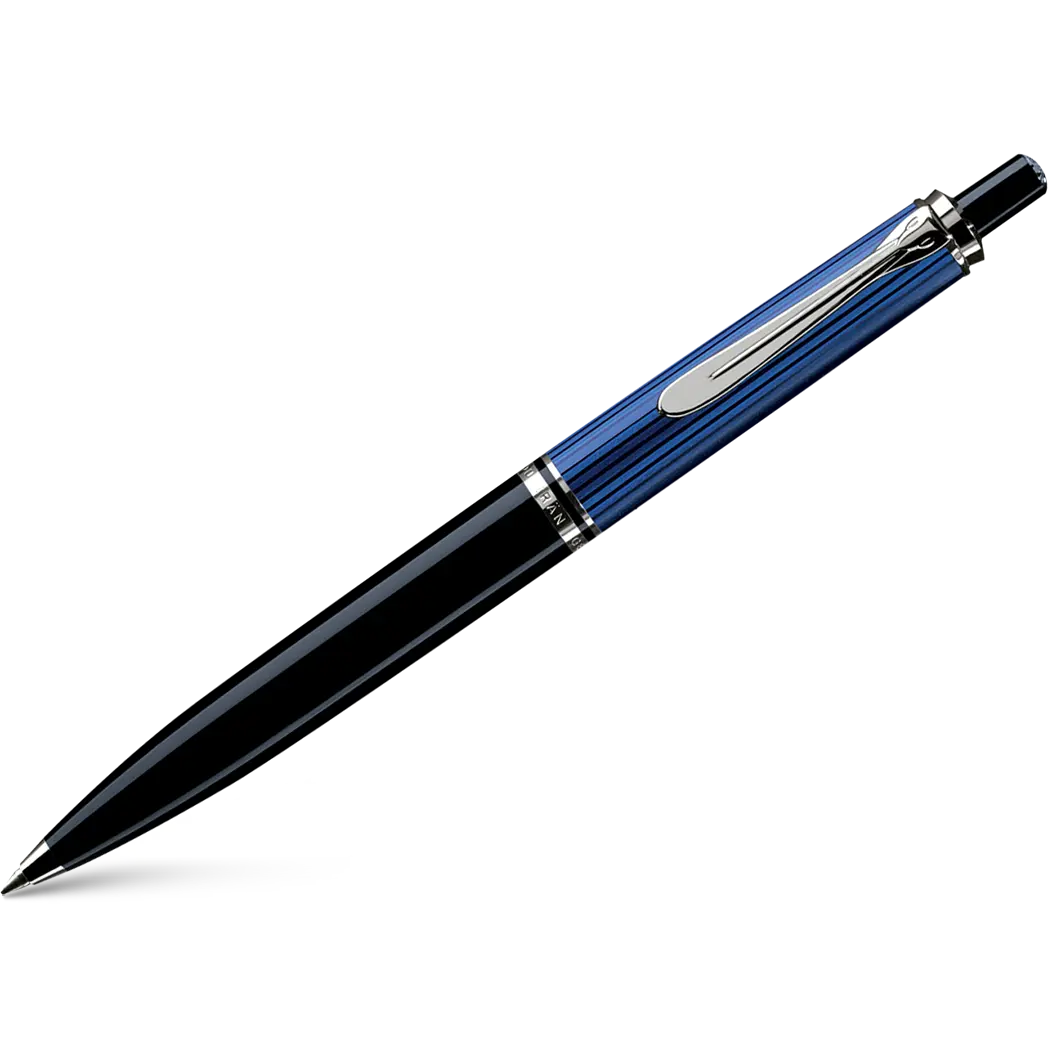 Pelikan Souveran Ballpoint Pen - K405 Black & Blue Stripe-Pen Boutique Ltd