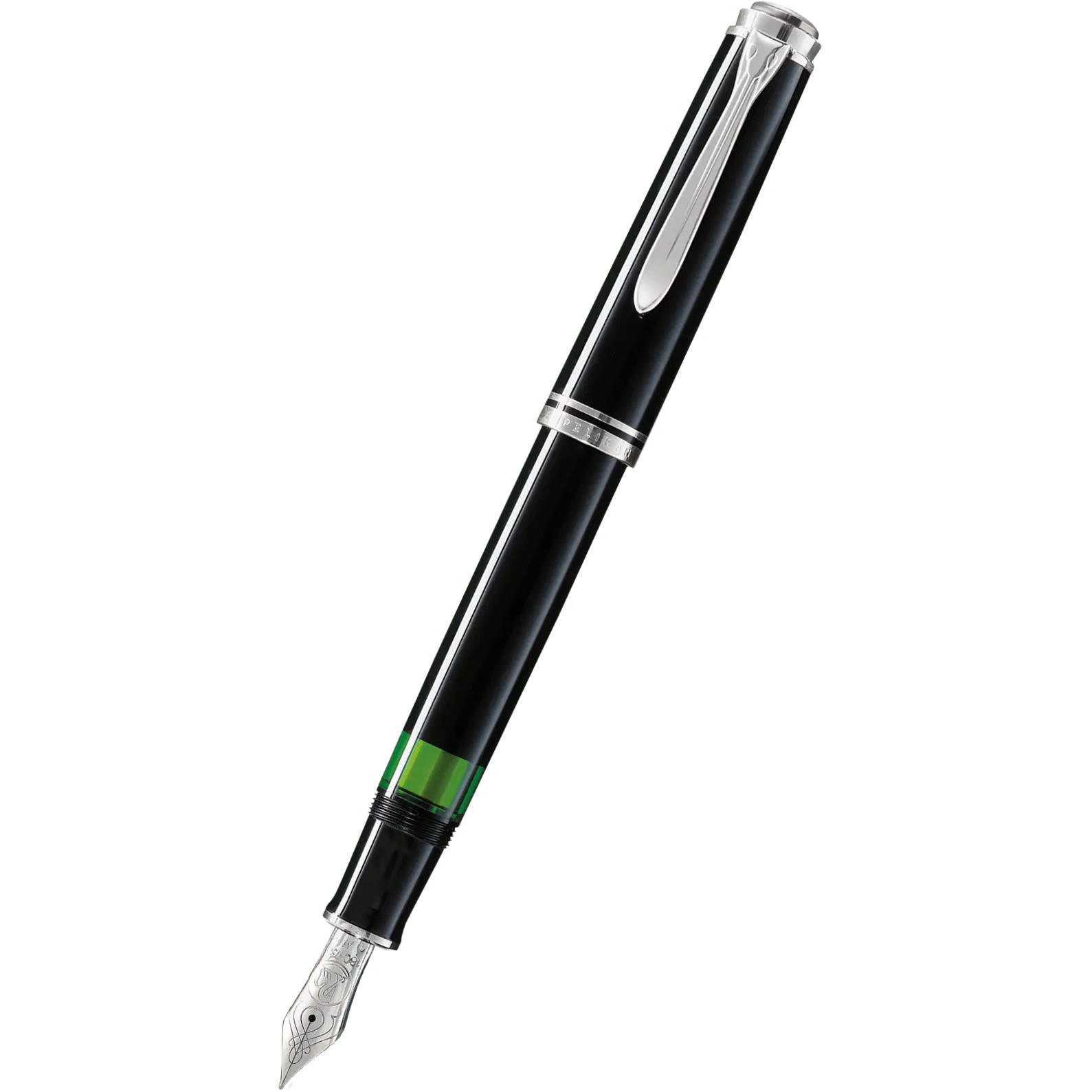 Pelikan Souveran Fountain Pen - M405 Black - Silver Trim-Pen Boutique Ltd