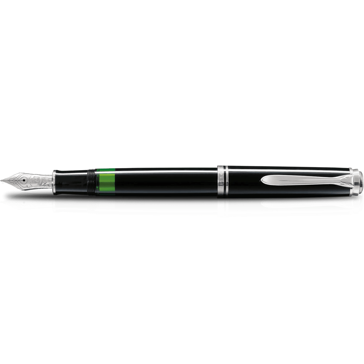 Pelikan Souveran Fountain Pen - M405 Black - Silver Trim - Pen Boutique Ltd