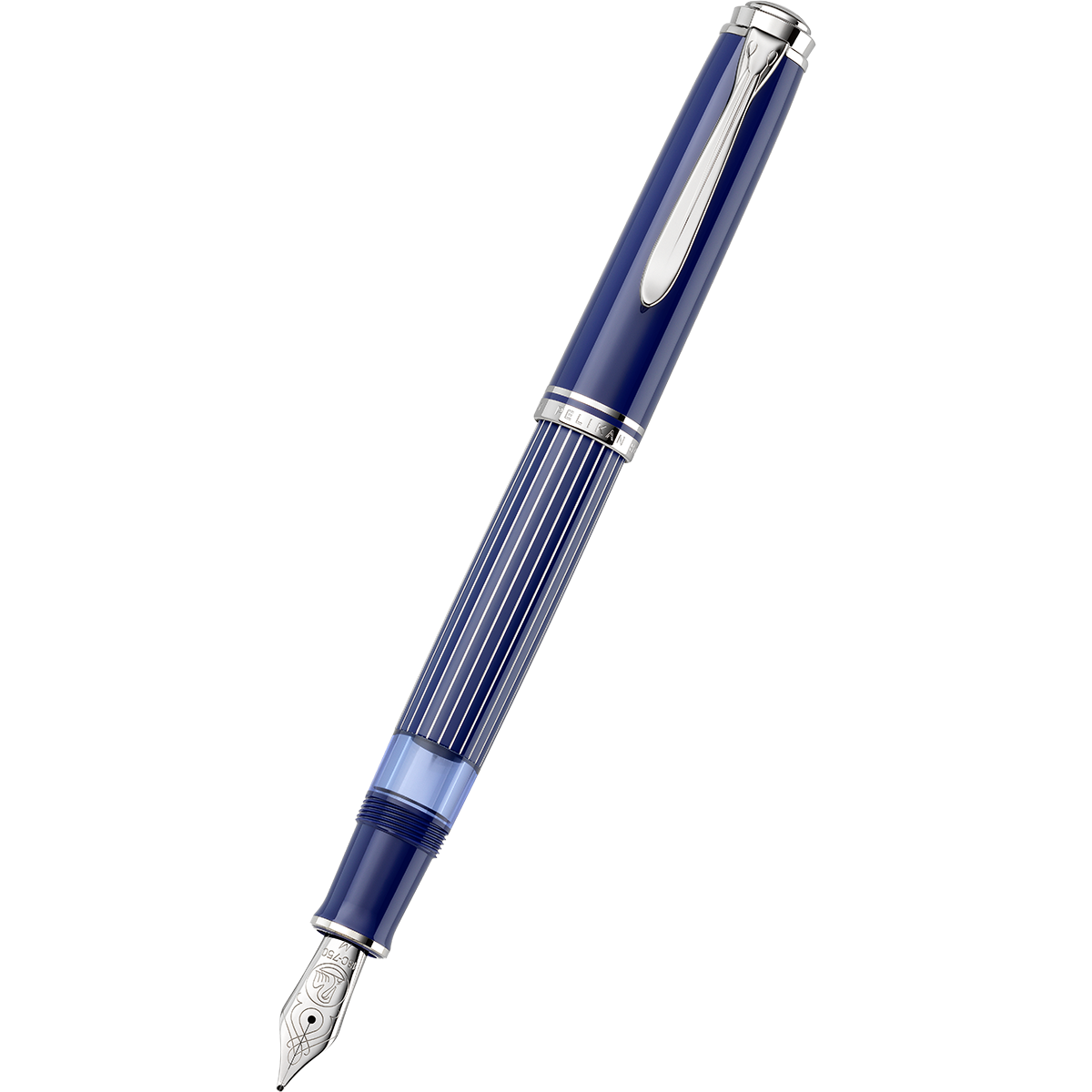 Pelikan Souveran Fountain Pen - M815 Metal Striped Blue (Special Edition)-Pen Boutique Ltd