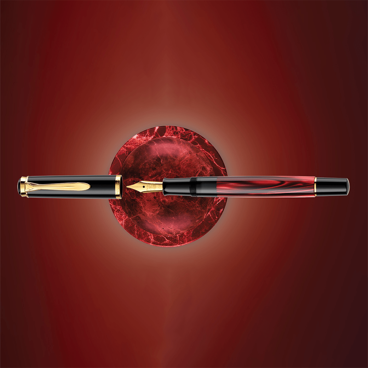 Pelikan Classic M200 Fountain Pen - Red Marbled (Special Edition) - Pen Boutique Ltd
