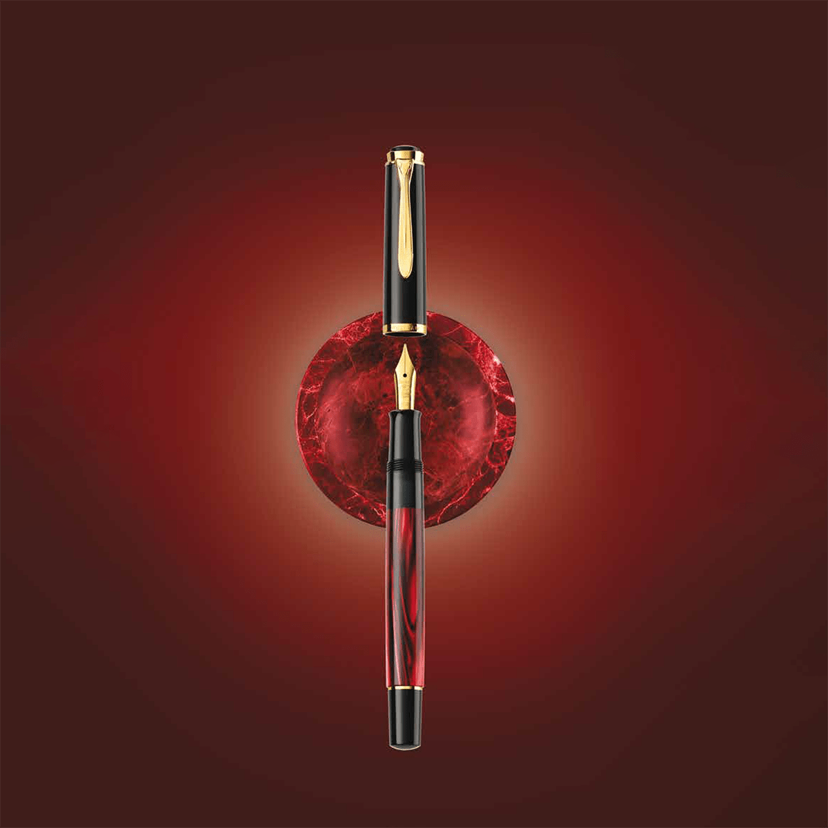 Pelikan Classic M200 Fountain Pen - Red Marbled (Special Edition) - Pen Boutique Ltd