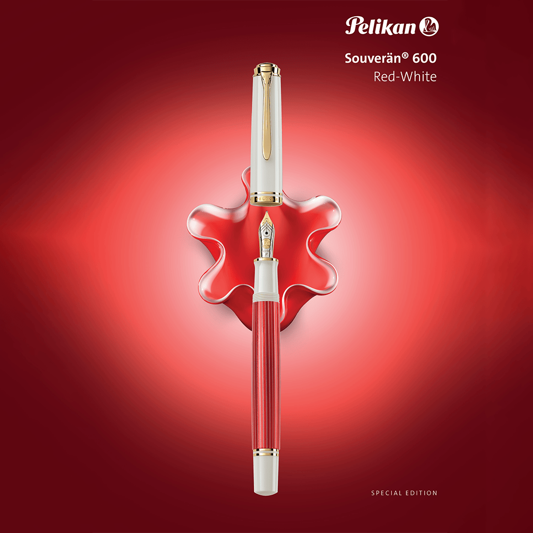 Pelikan Souveran Fountain Pen - M600 Red/White (Special Edition)-Pen Boutique Ltd