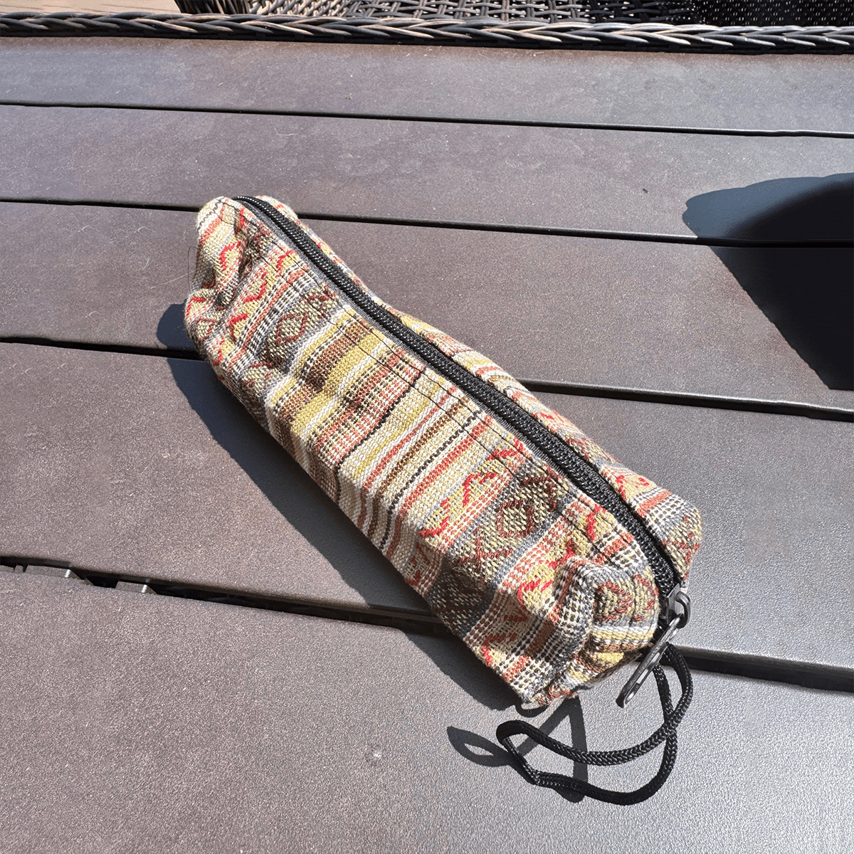 Pen Boutique Sherpa Pencil Bag - Multi Brown Stripe Print (Zipper Closure) - Pen Boutique Ltd