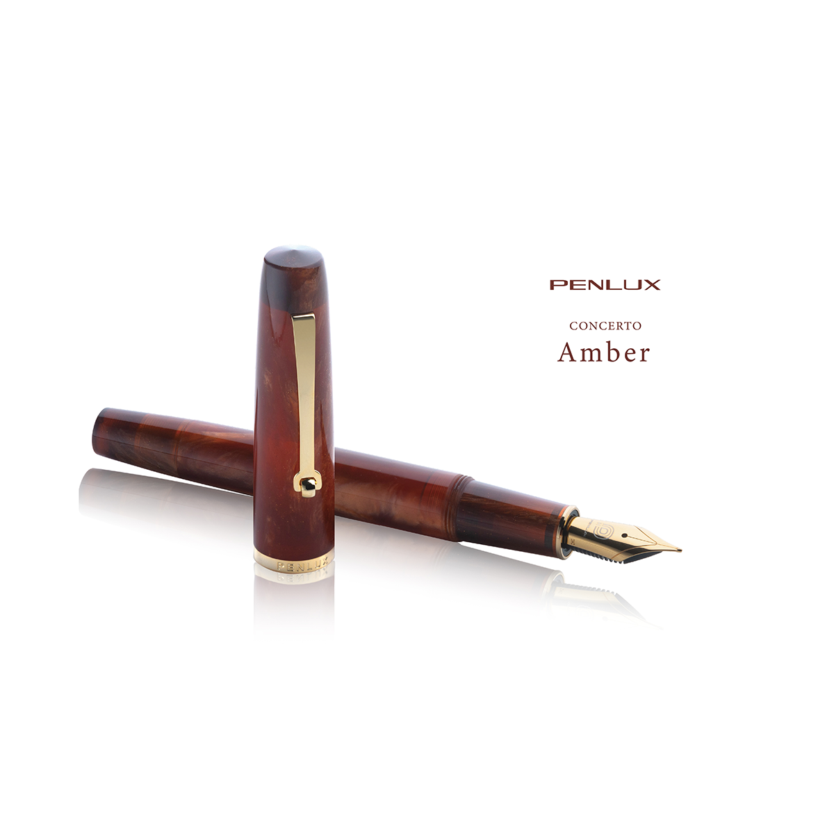 Penlux Concerto Fountain Pen - Amber-Pen Boutique Ltd