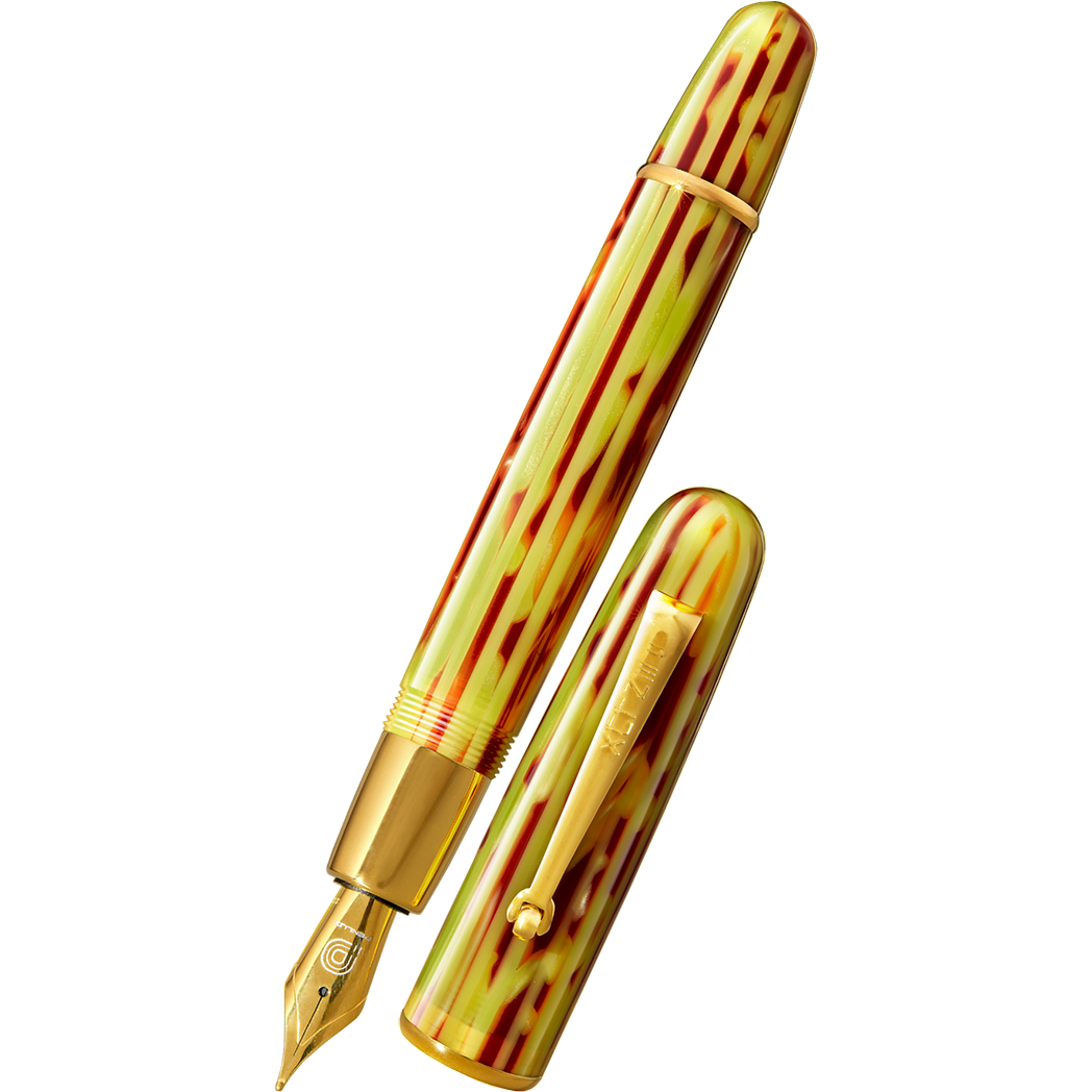 Penlux Elite Emperor Fountain Pen - Yellow/Brown - Gold Trim-Pen Boutique Ltd