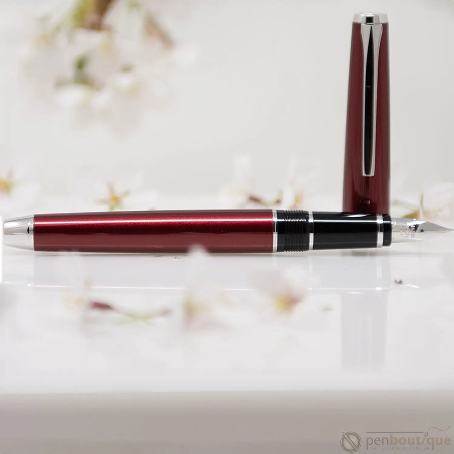 Pilot Falcon 2 Fountain Pen - Metal Burgundy-Pen Boutique Ltd