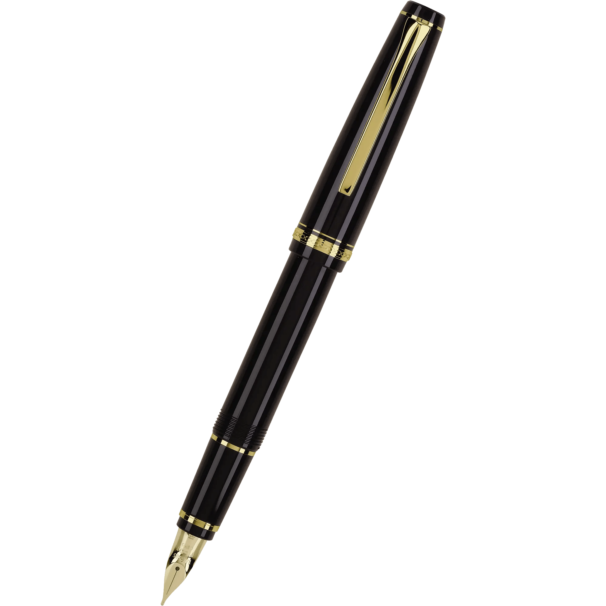 Pilot Falcon Fountain Pen - Black - Gold Trim - Pen Boutique Ltd