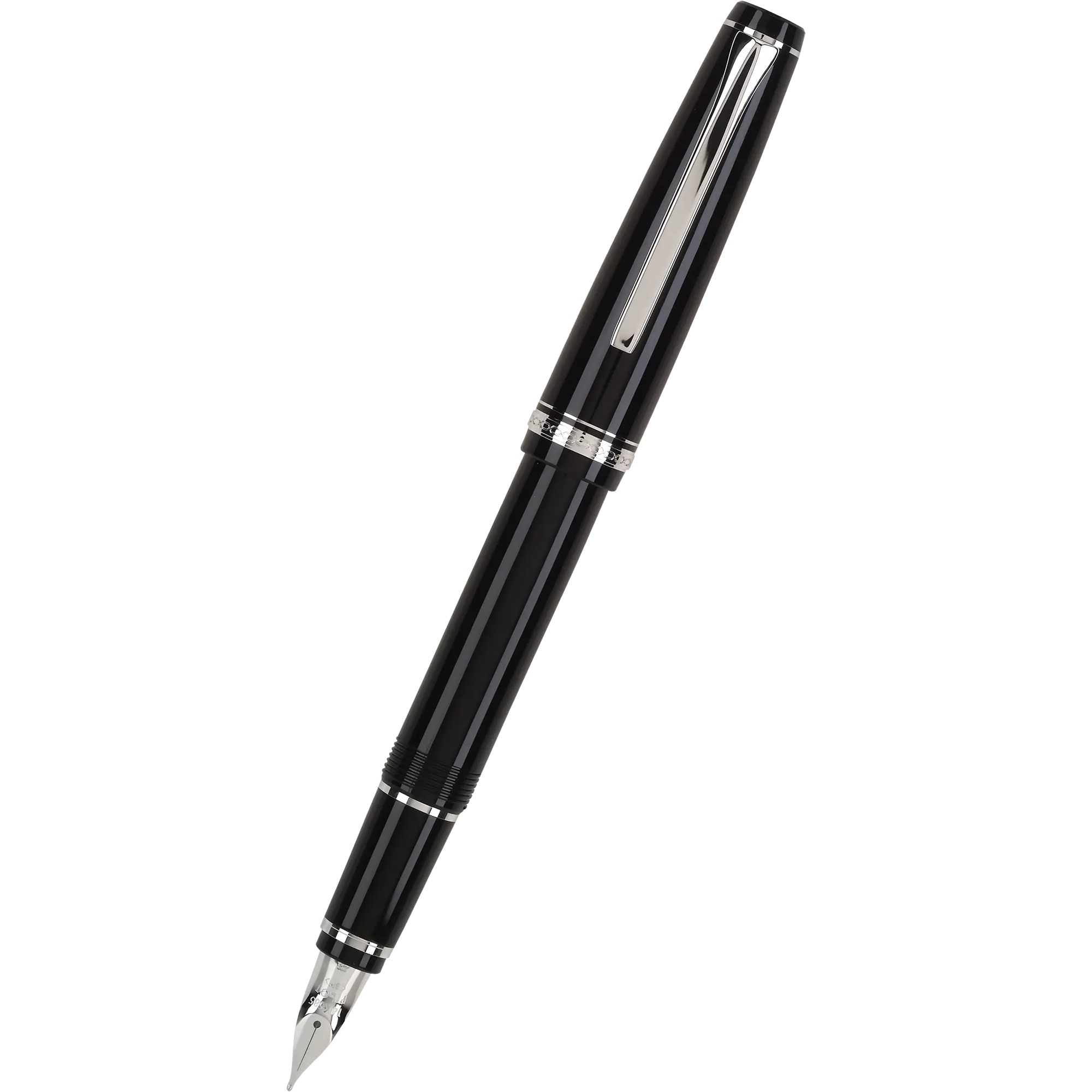 Pilot Falcon Fountain Pen - Black - Rhodium Trim-Pen Boutique Ltd