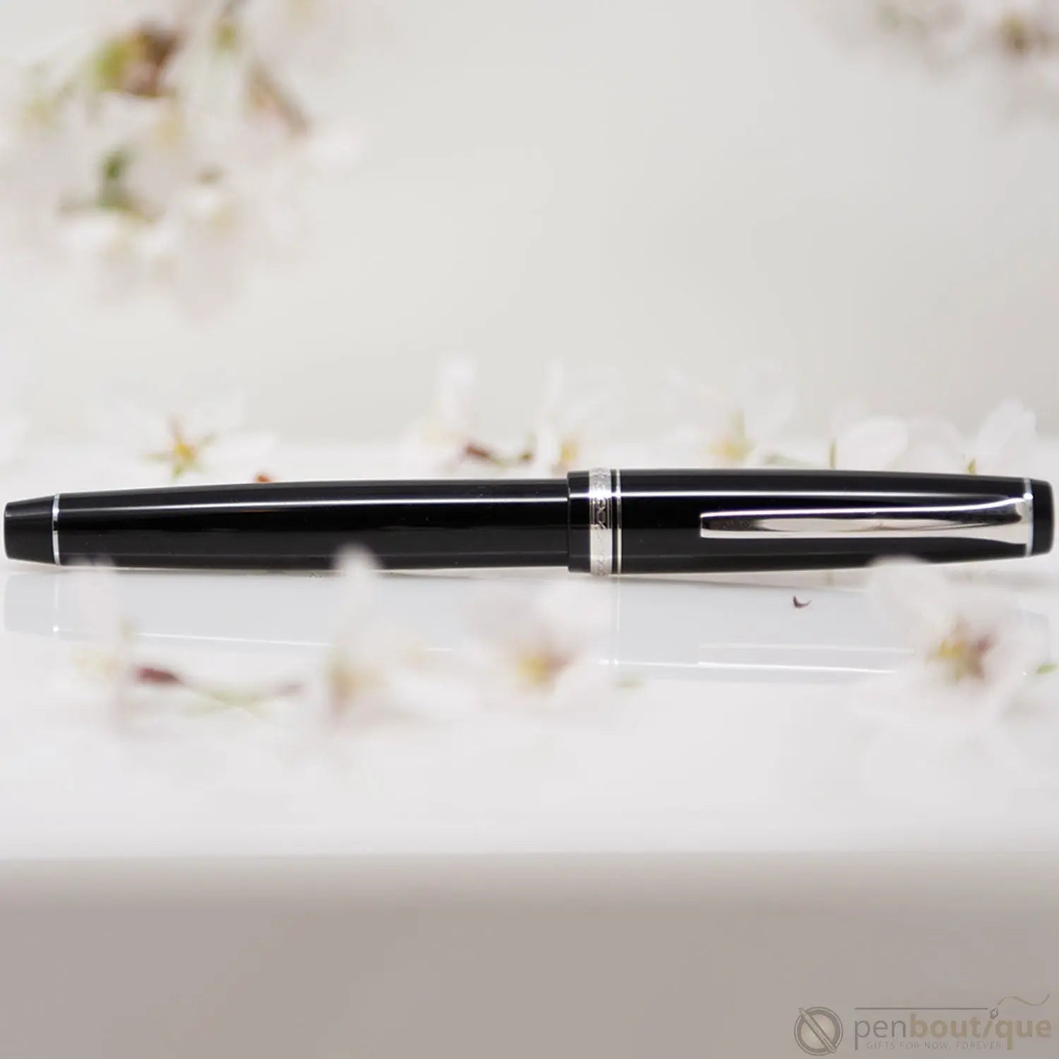 Pilot Falcon Fountain Pen - Black - Rhodium Trim-Pen Boutique Ltd