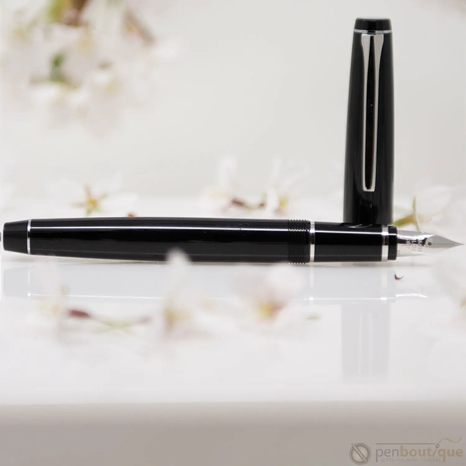 Pilot Falcon Fountain Pen - Black - Rhodium Trim-Pen Boutique Ltd