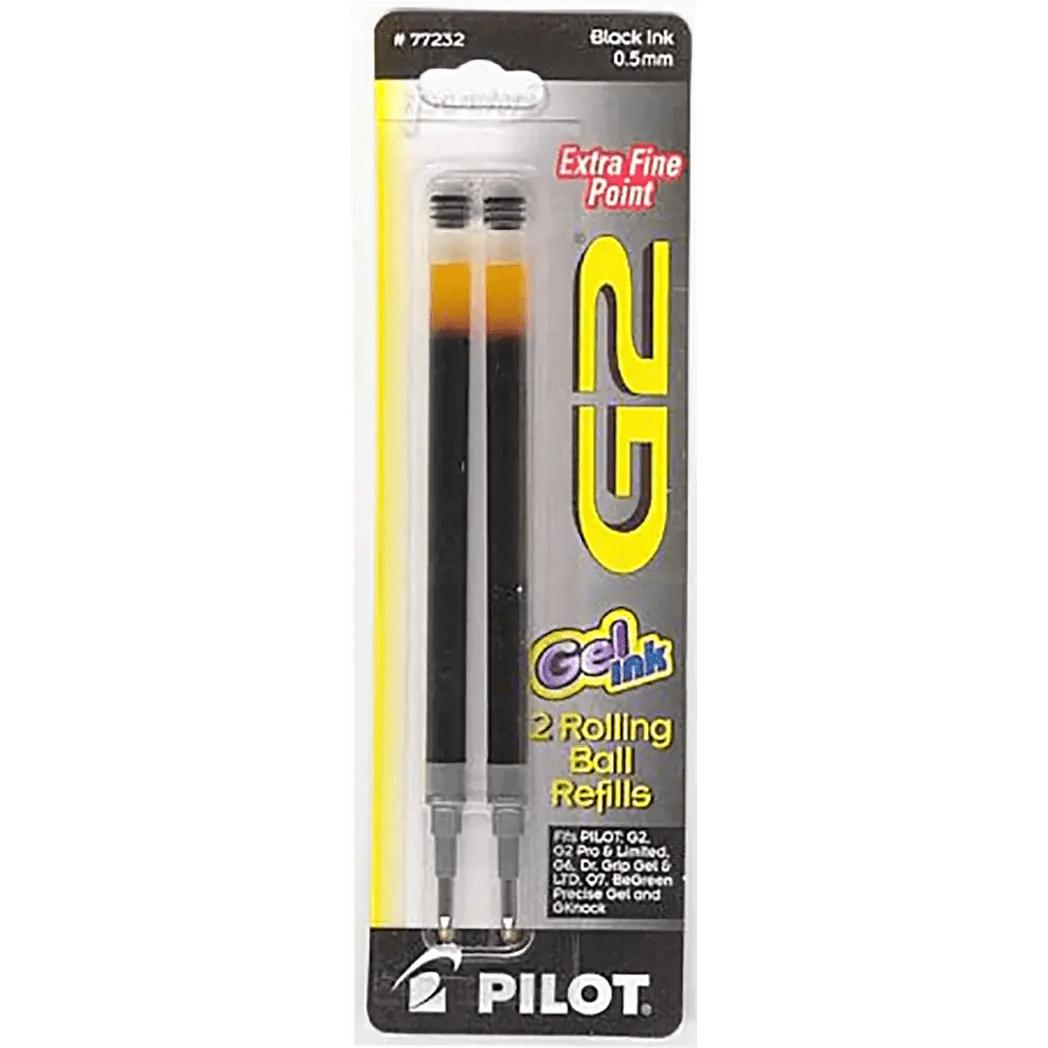 Pilot G2 0.5mm 2 pack Black Refill - Pen Boutique Ltd