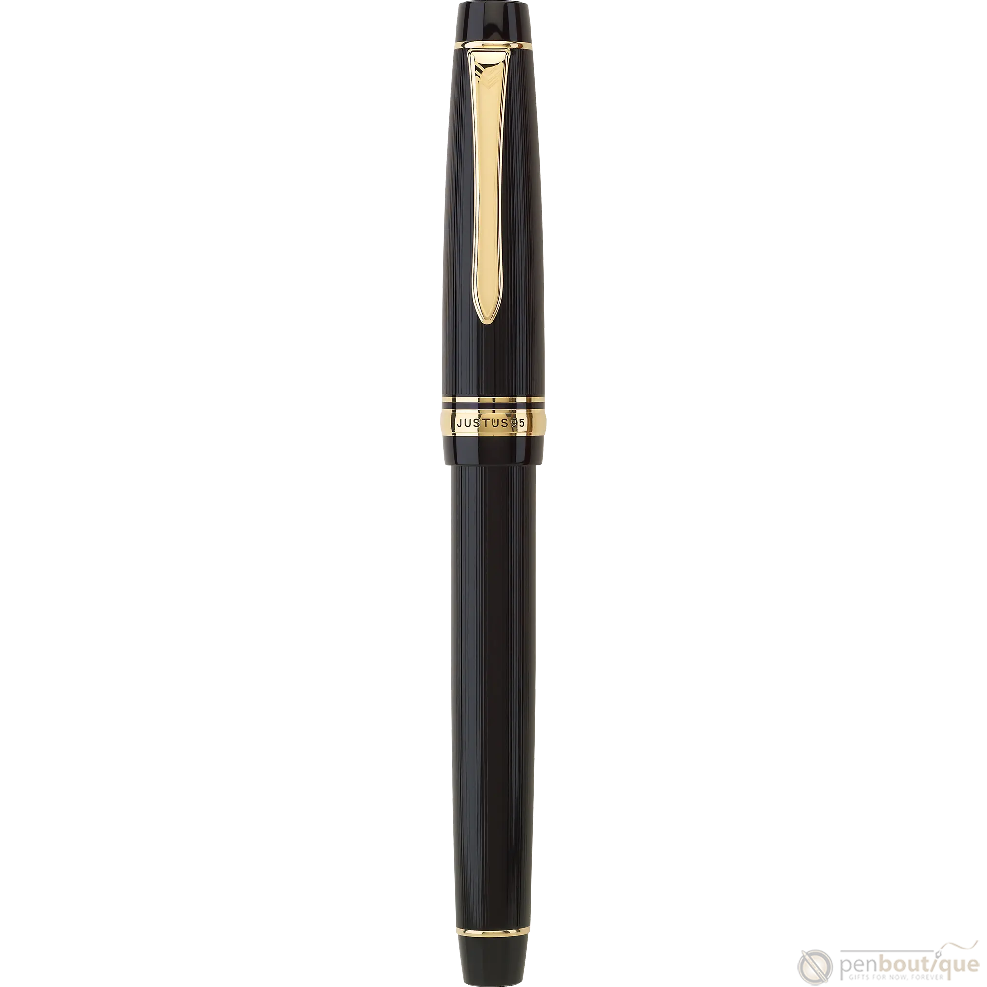 Pilot Justus 95 Fountain Pen - Black - Gold Trim-Pen Boutique Ltd