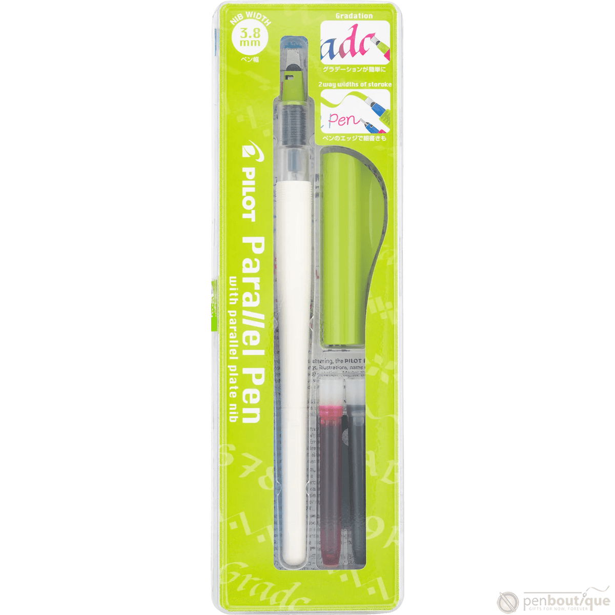 Pilot Parallel Fountain Pen - Green - 3.8mm - Pen Boutique Ltd