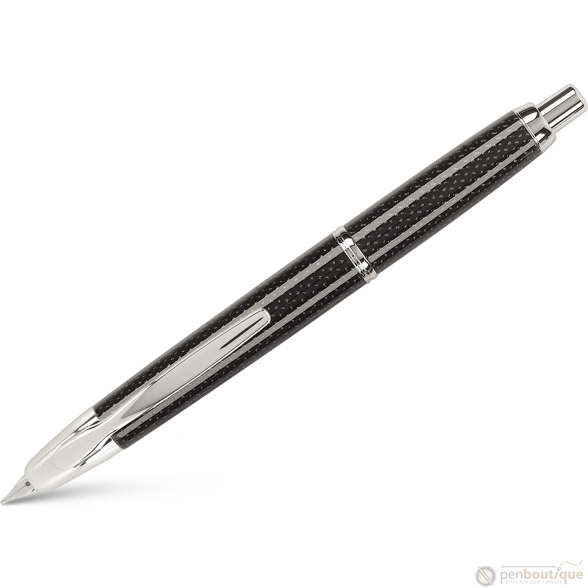 Pilot Vanishing Point Fountain Pen - Black Carbon Fiber - Rhodium Trim-Pen Boutique Ltd