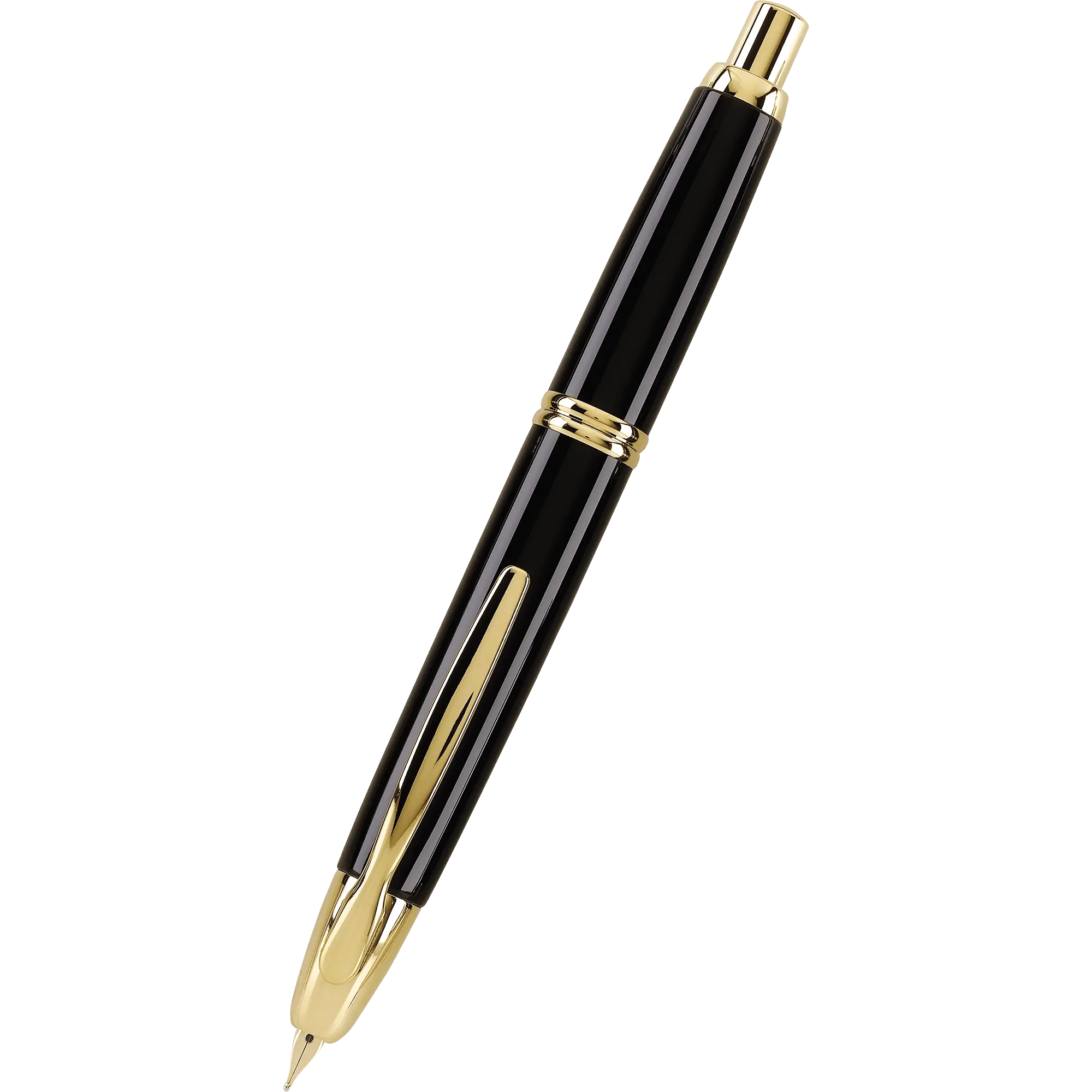 Pilot Vanishing Point Fountain Pen - Black - Gold Trim-Pen Boutique Ltd