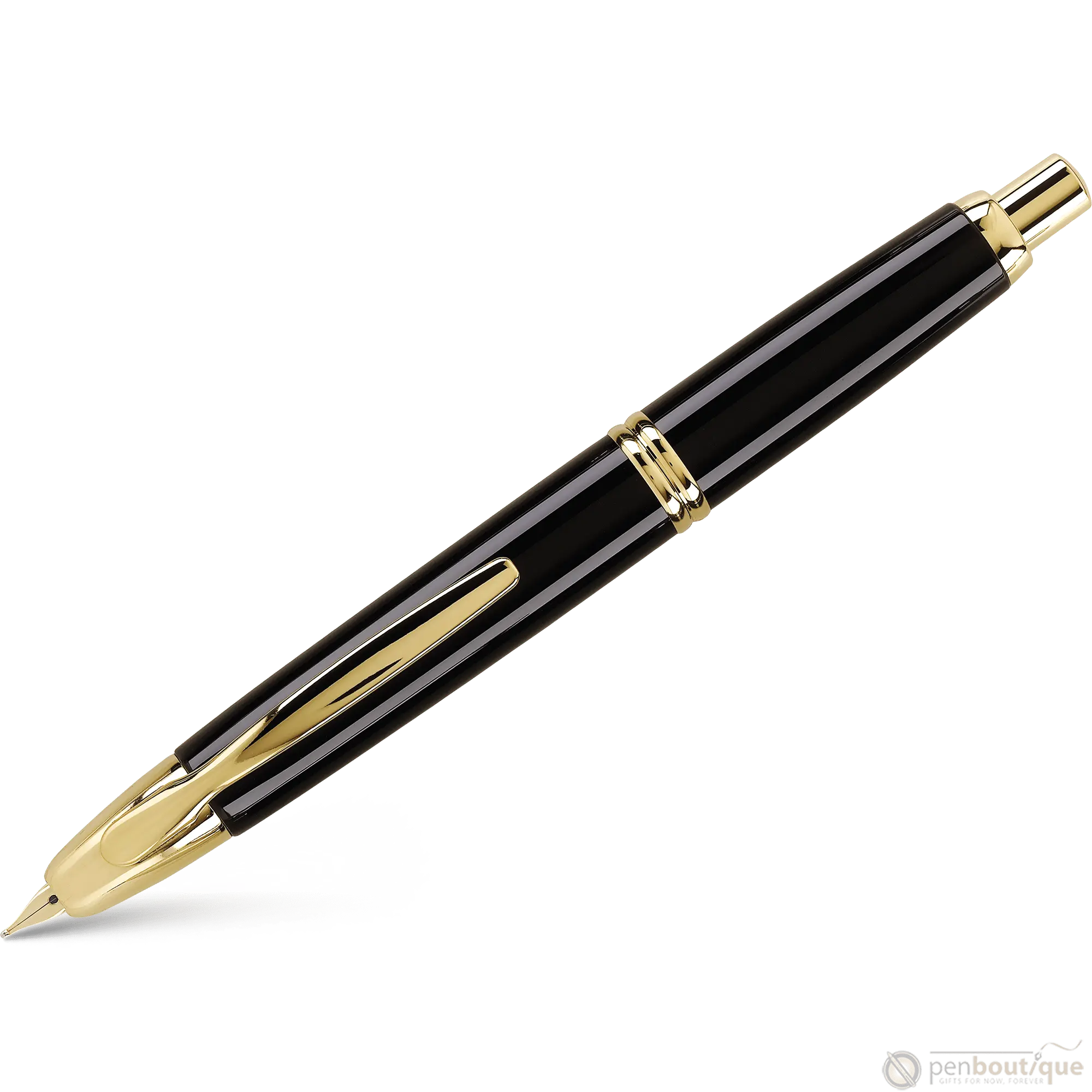 Pilot Vanishing Point Fountain Pen - Black - Gold Trim-Pen Boutique Ltd