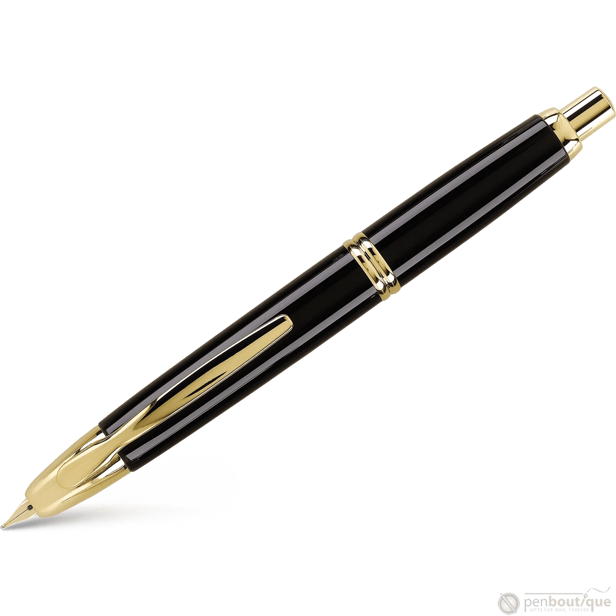 Pilot Vanishing Point Fountain Pen - Black - Gold Trim - Pen Boutique Ltd