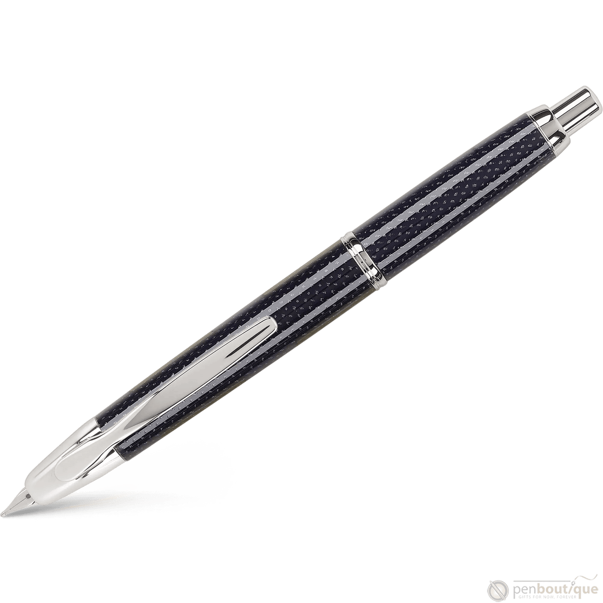 Pilot Vanishing Point Fountain Pen - Blue Carbonesque - Rhodium Trim - Pen Boutique Ltd