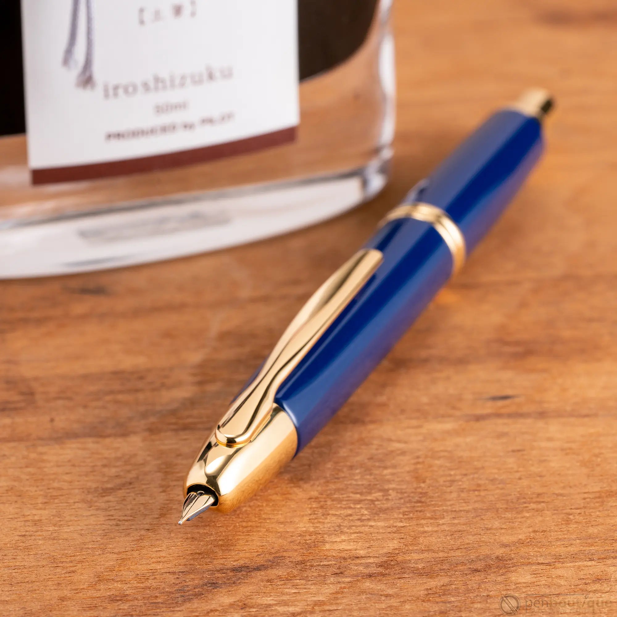 Pilot Vanishing Point Fountain Pen - Blue - Gold Trim-Pen Boutique Ltd