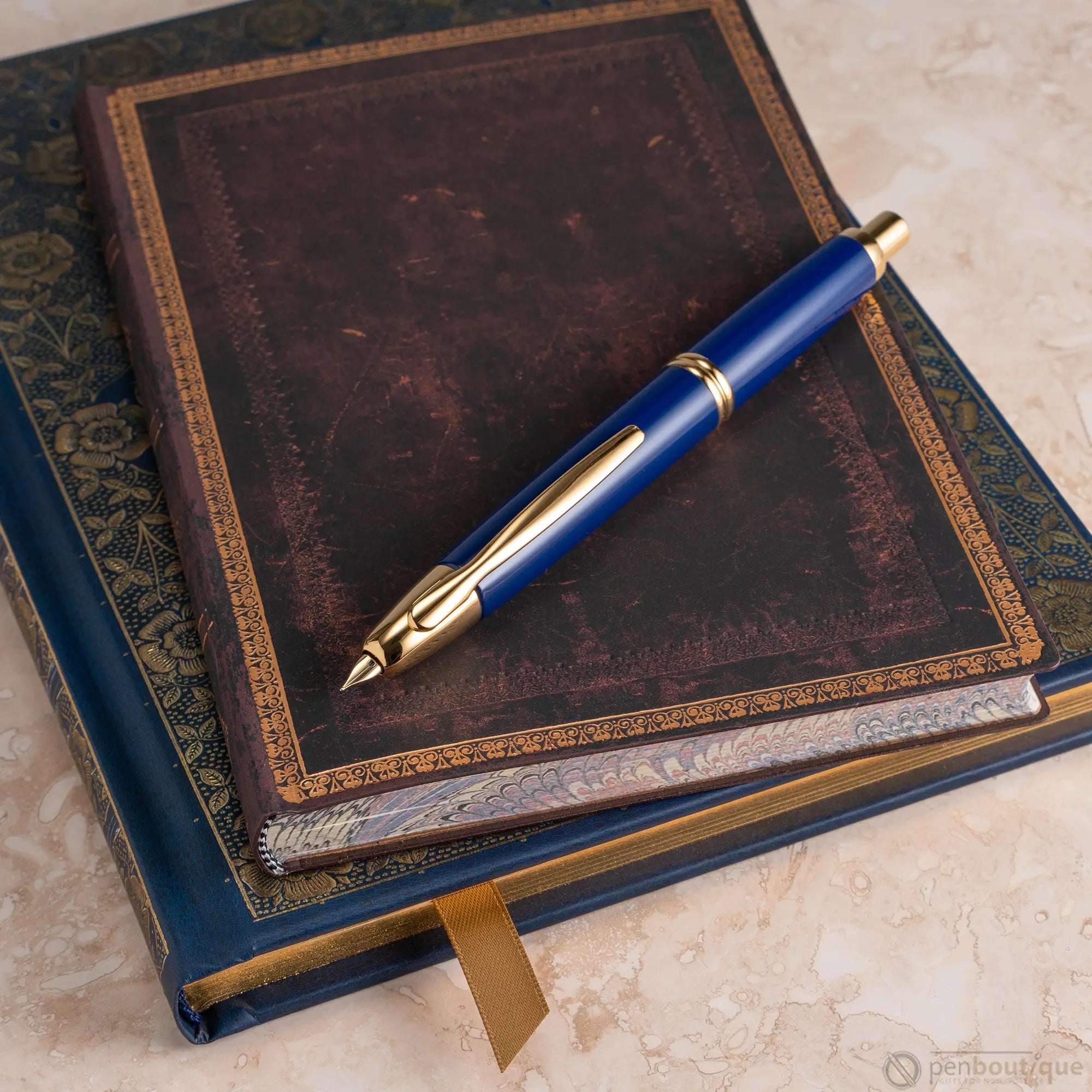 Pilot Vanishing Point Fountain Pen - Blue - Gold Trim-Pen Boutique Ltd