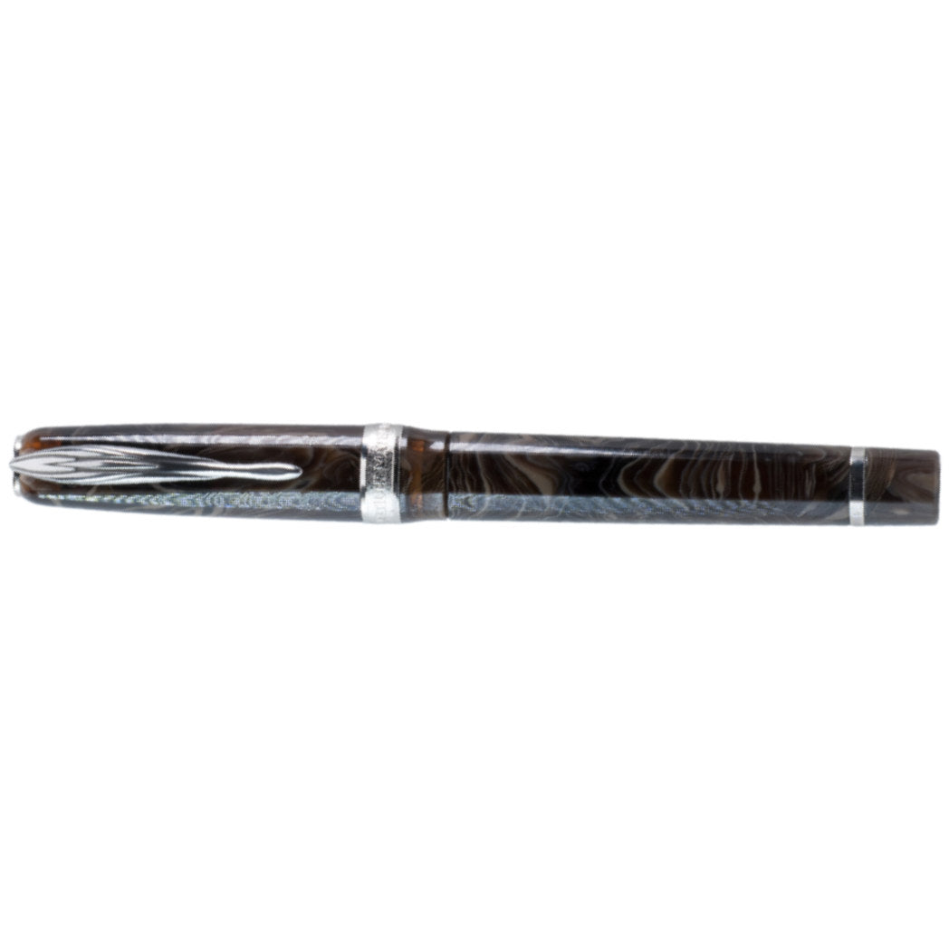 Pineider La Grande Belleza Ancient Materials Fountain Pen - Carrara Brown - Palladium Trim-Pen Boutique Ltd