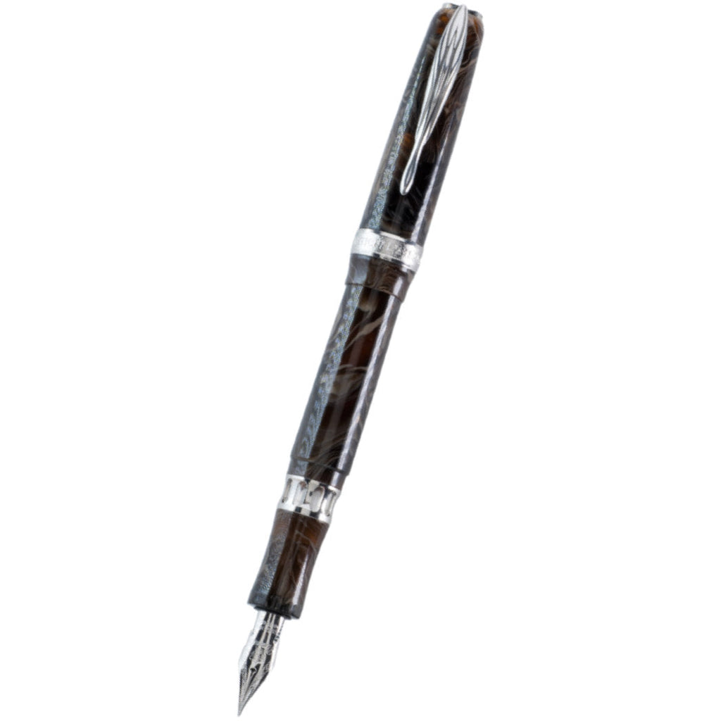 Pineider La Grande Belleza Ancient Materials Fountain Pen - Carrara Brown - Palladium Trim-Pen Boutique Ltd