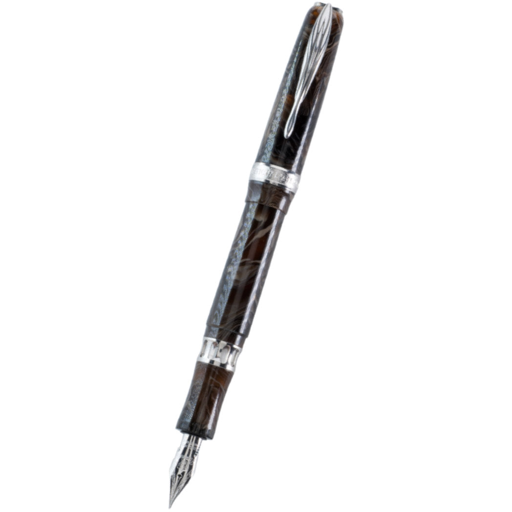 Pineider La Grande Belleza Ancient Materials Fountain Pen - Carrara Brown - Palladium Trim-Pen Boutique Ltd
