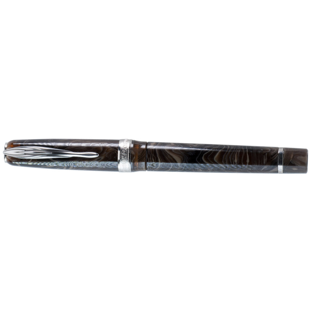 Pineider La Grande Belleza Ancient Materials Rollerball Pen - Carrara Brown - Palladium Trim-Pen Boutique Ltd