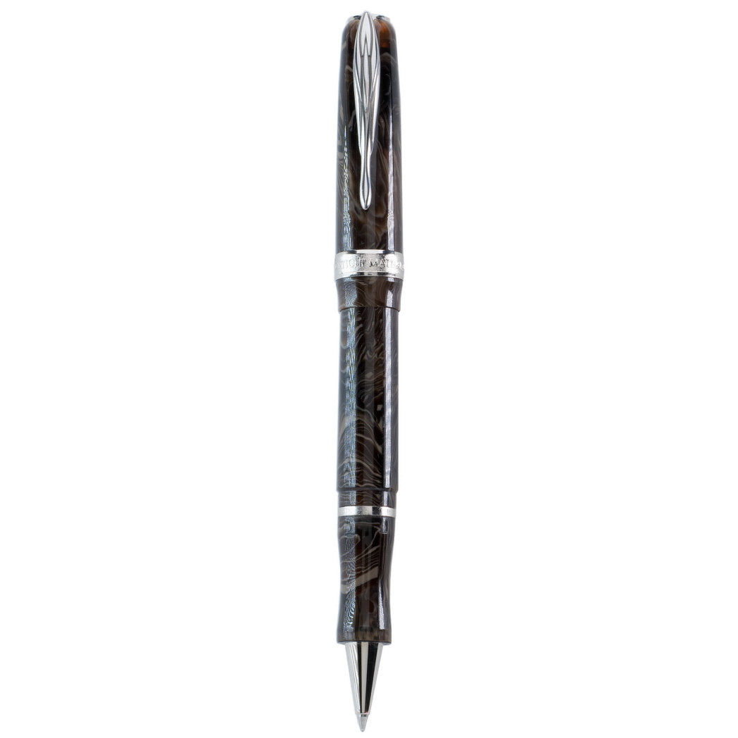 Pineider La Grande Belleza Ancient Materials Rollerball Pen - Carrara Brown - Palladium Trim-Pen Boutique Ltd