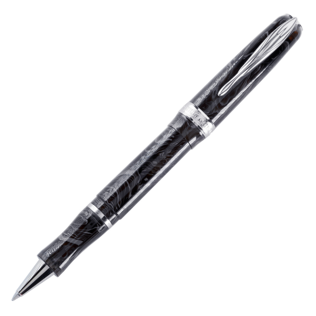 Pineider La Grande Belleza Ancient Materials Rollerball Pen - Carrara Grey - Palladium Trim-Pen Boutique Ltd