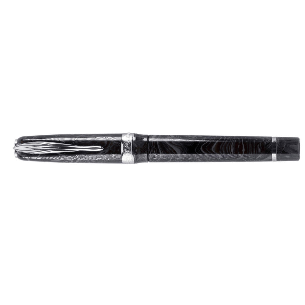 Pineider La Grande Belleza Ancient Materials Rollerball Pen - Carrara Grey - Palladium Trim-Pen Boutique Ltd