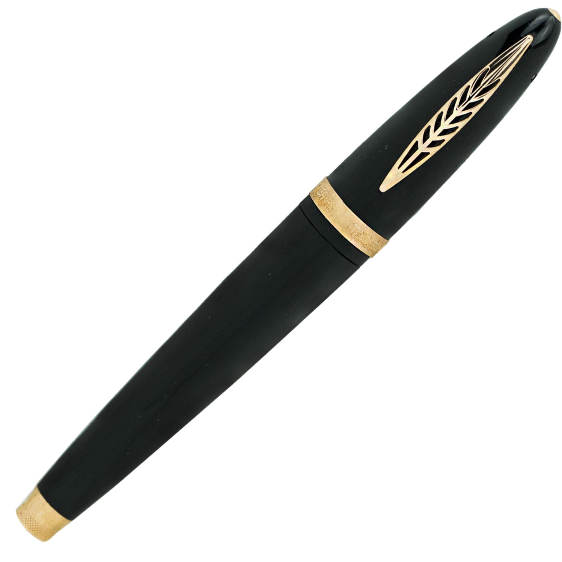 Pineider Modern Times Rollerball Pen - Black - Rose Gold Trim-Pen Boutique Ltd