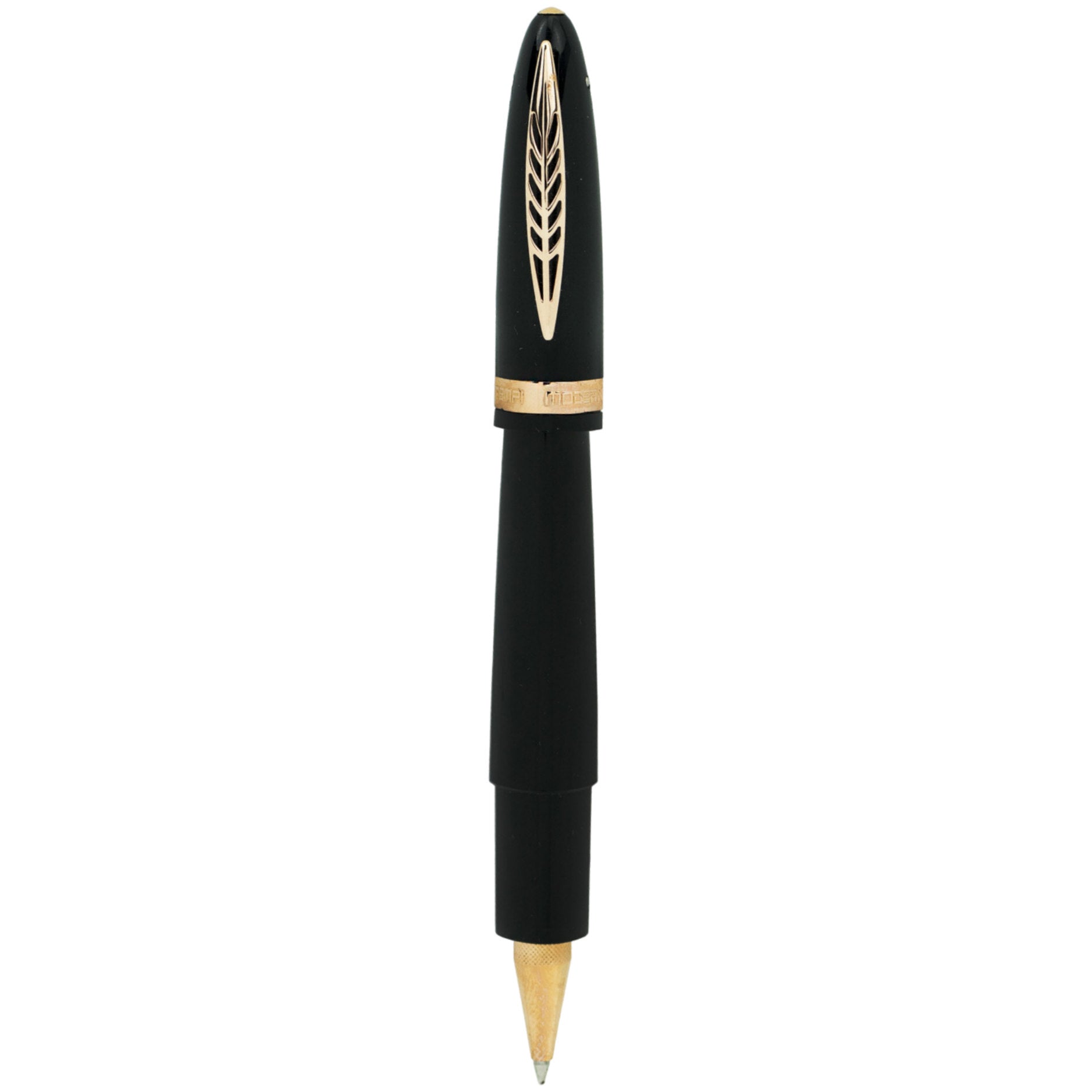 Pineider Modern Times Rollerball Pen - Black - Rose Gold Trim-Pen Boutique Ltd