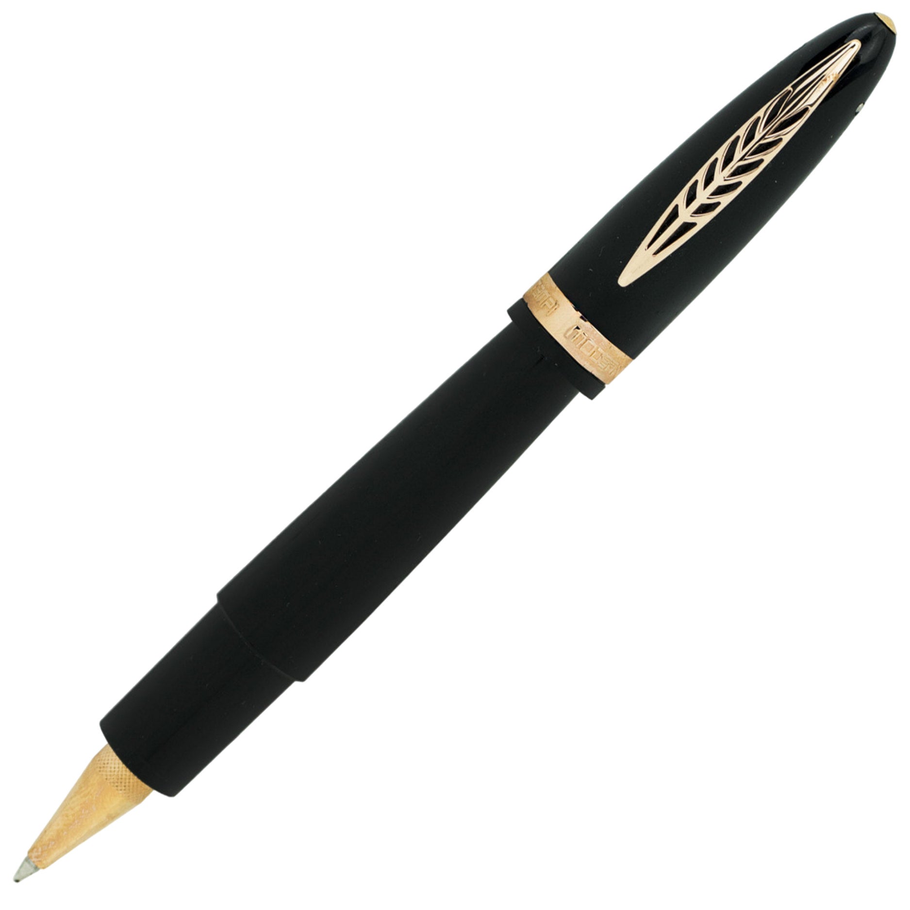 Pineider Modern Times Rollerball Pen - Black - Rose Gold Trim-Pen Boutique Ltd
